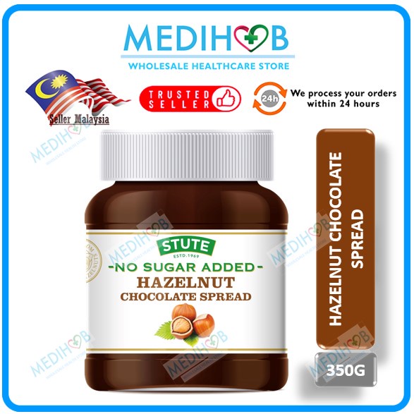 (EXP 2/2025) STUTE Sugar Free Hazelnut Chocolate Spread (350g) Shopee