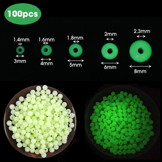 100pcs/pack Fishing Tackle Soft Oval Shaped Luminous Beads