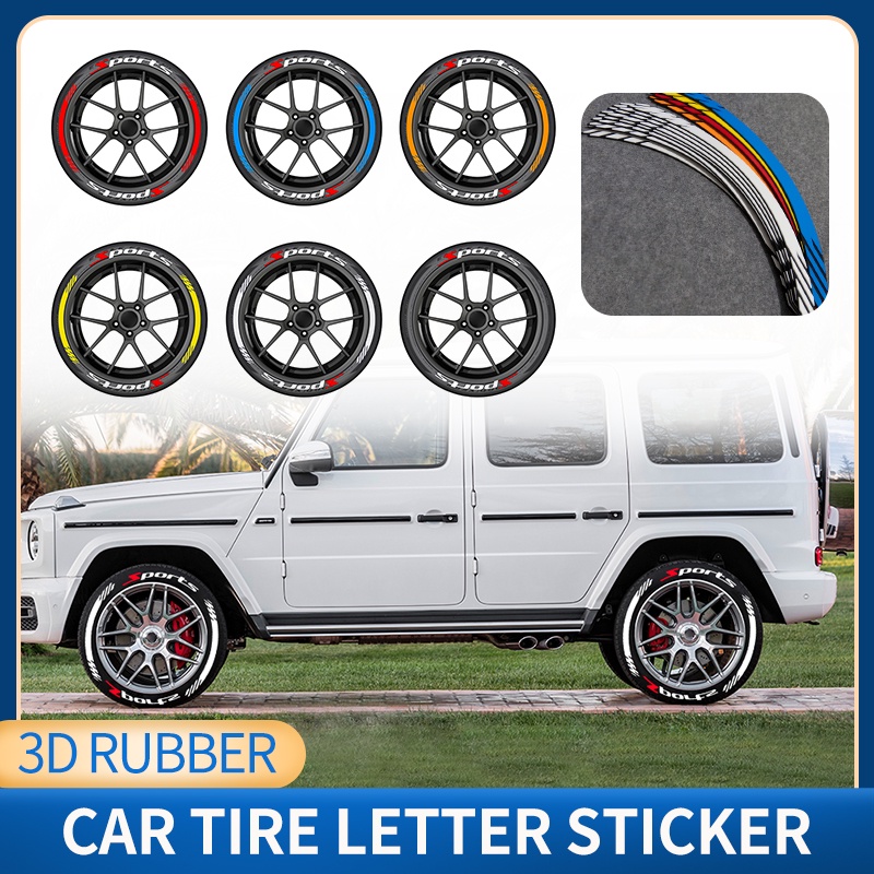 Car Tire Decals 3D Letters Rubber Sticker Auto Decals DIY Motorcycle