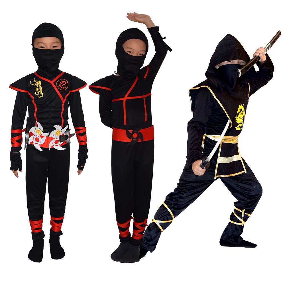 Japanese Anime Ninja Suit Samurai Warrior Costume Clothes Children Boys 