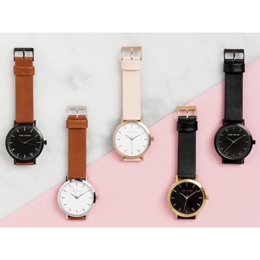 [ watch for women ] The Fifth Super Thin Rose Gold Leather Simple ...