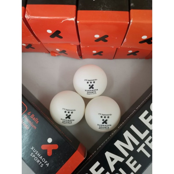 Table tennis ball Xushaofa 40+ seamless / 3stars / tahan lasak / 6 biji / bola ping pong