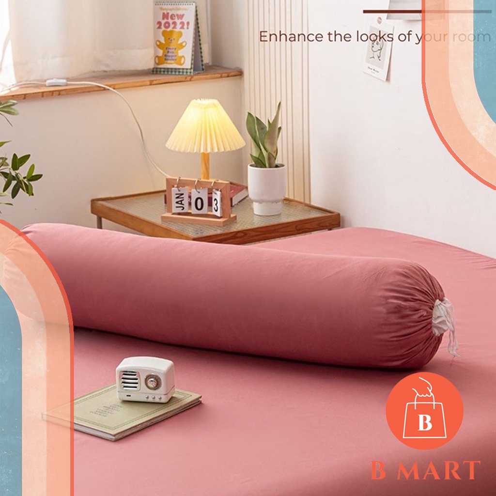 PREMIUM COTTON BOLSTER CASE PLAIN COLOUR BOLSTER COVER SARUNG BANTAL