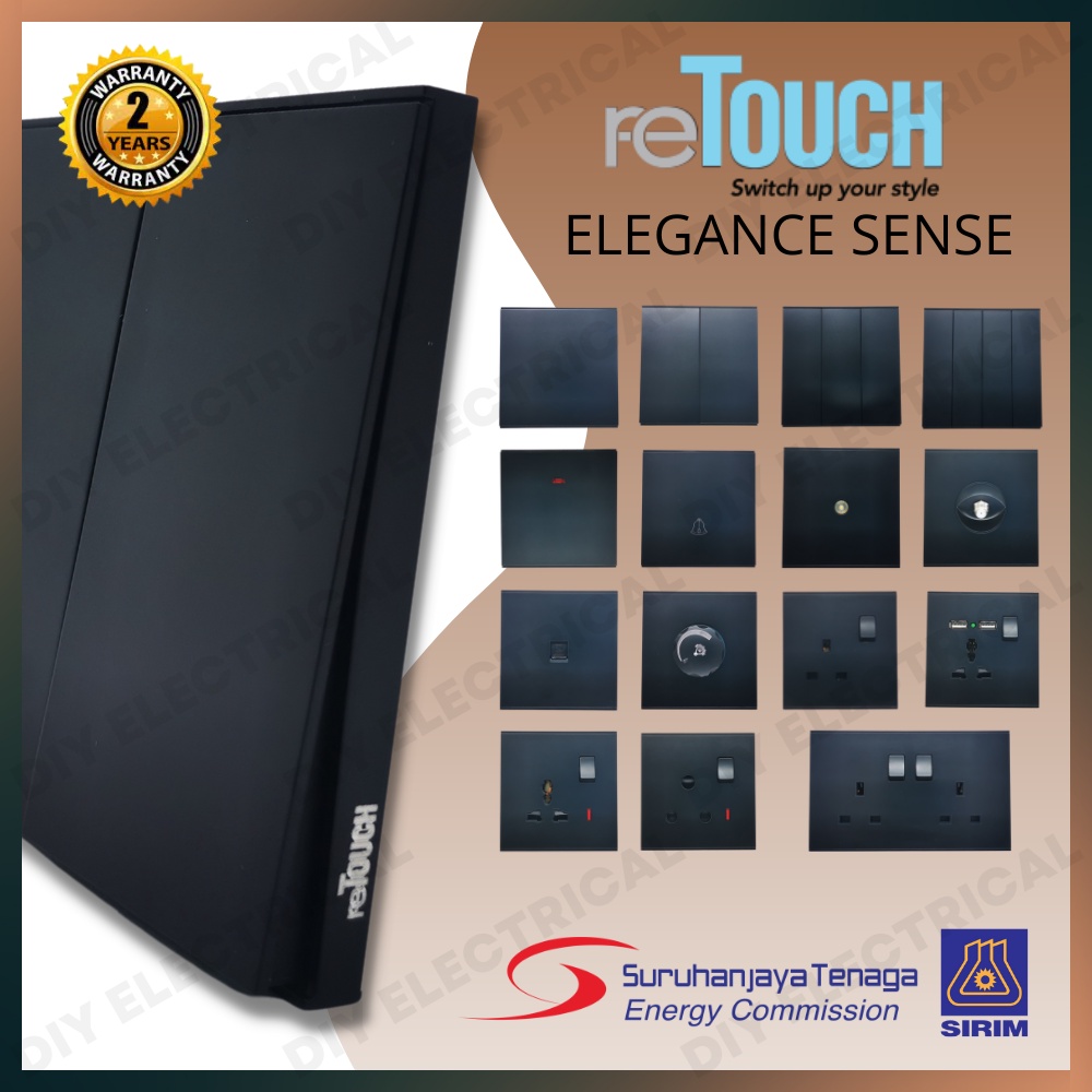 reTouch Elegance Sense Wall Switch Socket Outlet Plug 1/2/3/4Gang 20A ...