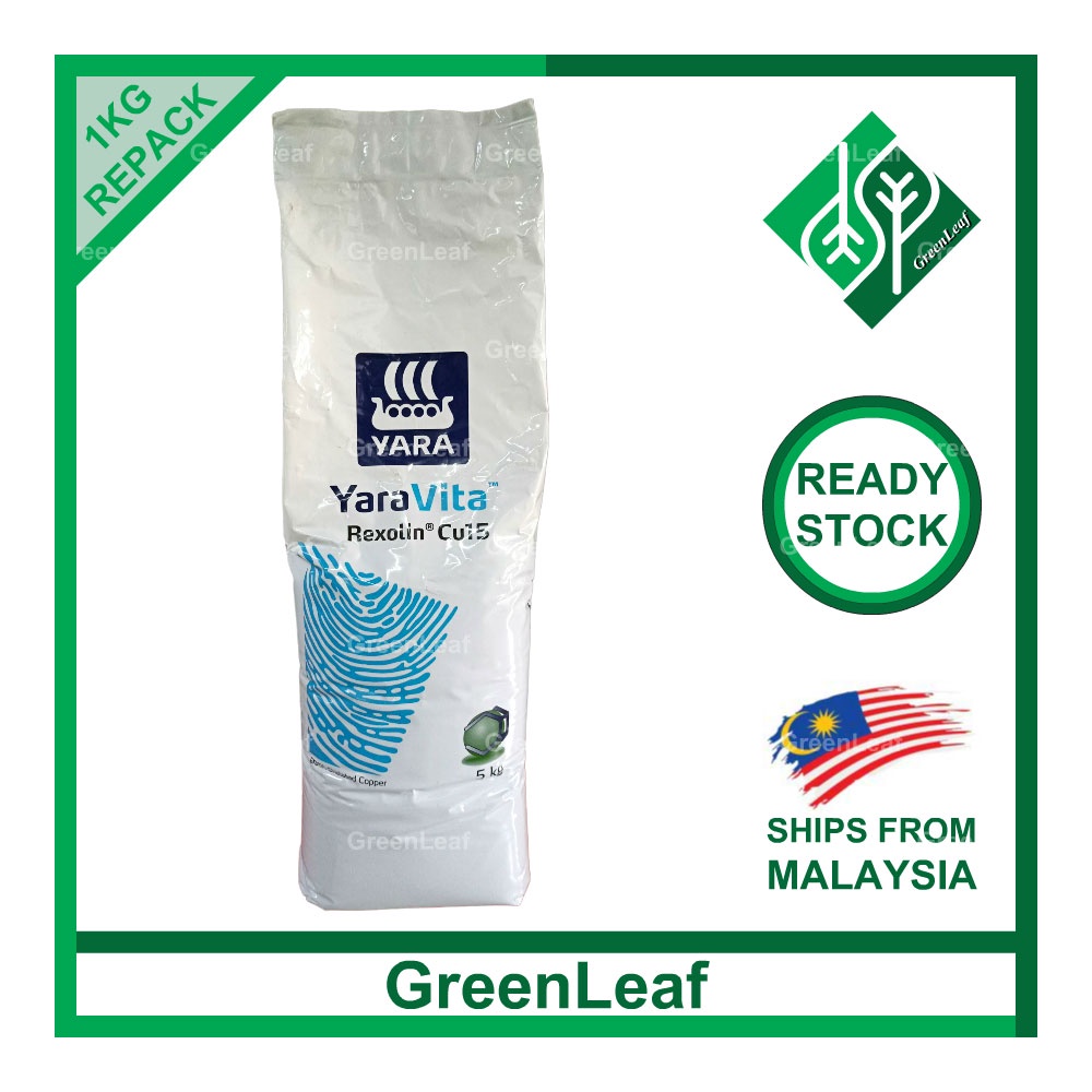 [REPACK] 1KG YaraTera Rexolin Cu15 Copper Kuprum (EDTA CU) Yara Baja Foliar Hydroponic