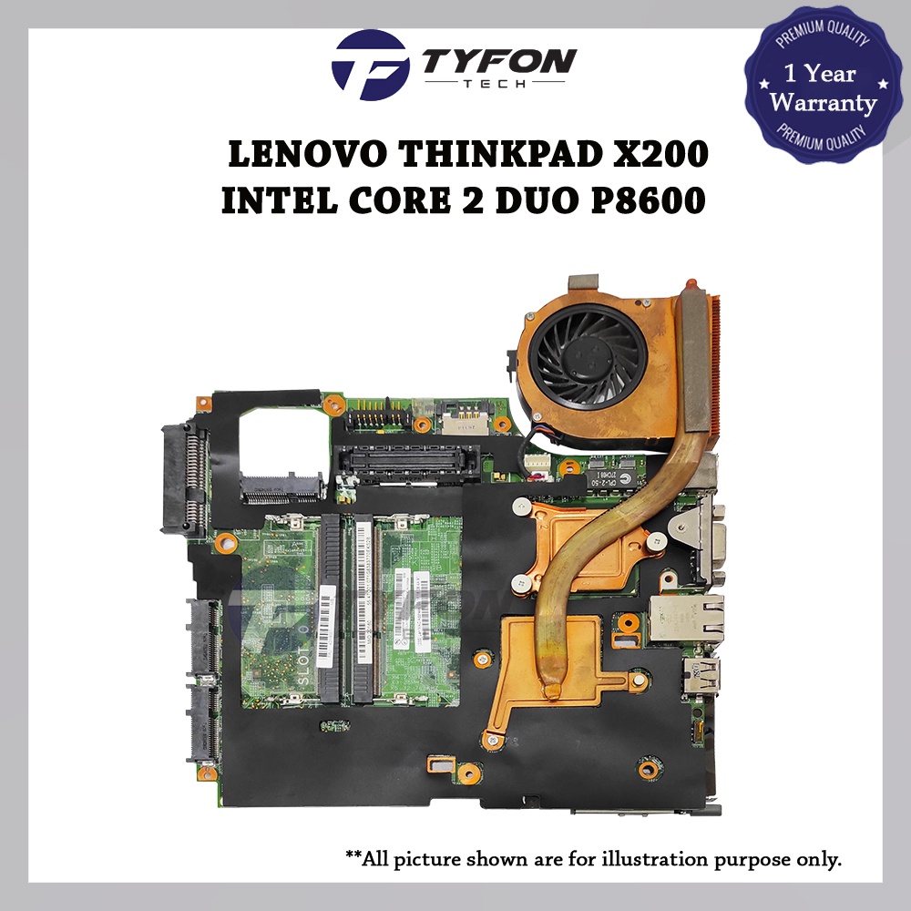Lenovo ThinkPad X200 Intel Core 2 Duo P8600 Laptop Motherboard 42W8007 ...