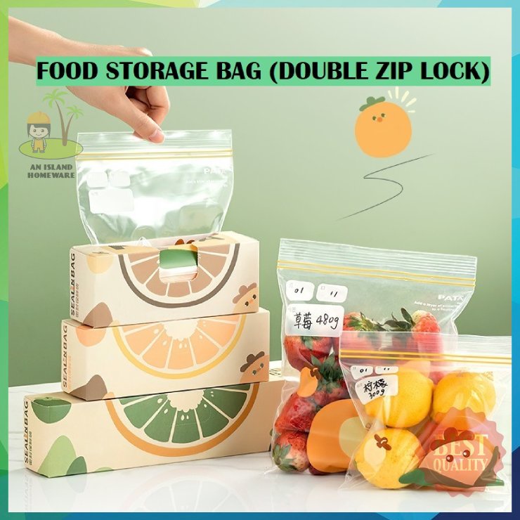 HOMEWARE】Double Ziplock Food Storage Bag Food Grade Plastic - Main Image