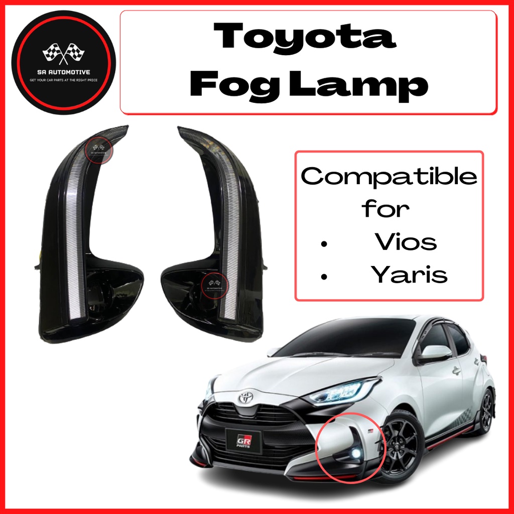 Toyota Yaris Vios 2020 2021 Facelift Daylight Daytime LED Running Light DRL Dynamic Turn Signal