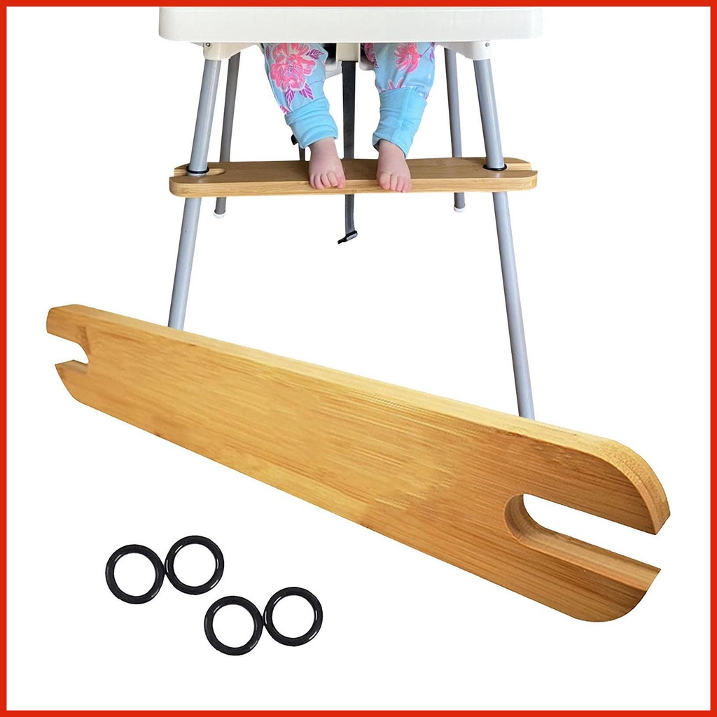 Baby High Chair Footrest Foot Rest Adjustable NonSlip Bamboo Foot Rest