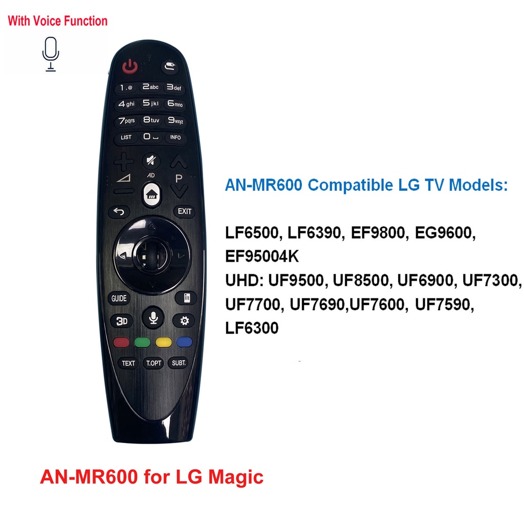 Replacement LG Magic Remote AN-MR600 – For 40UF7769, UF85 Series Smart TVs – Black