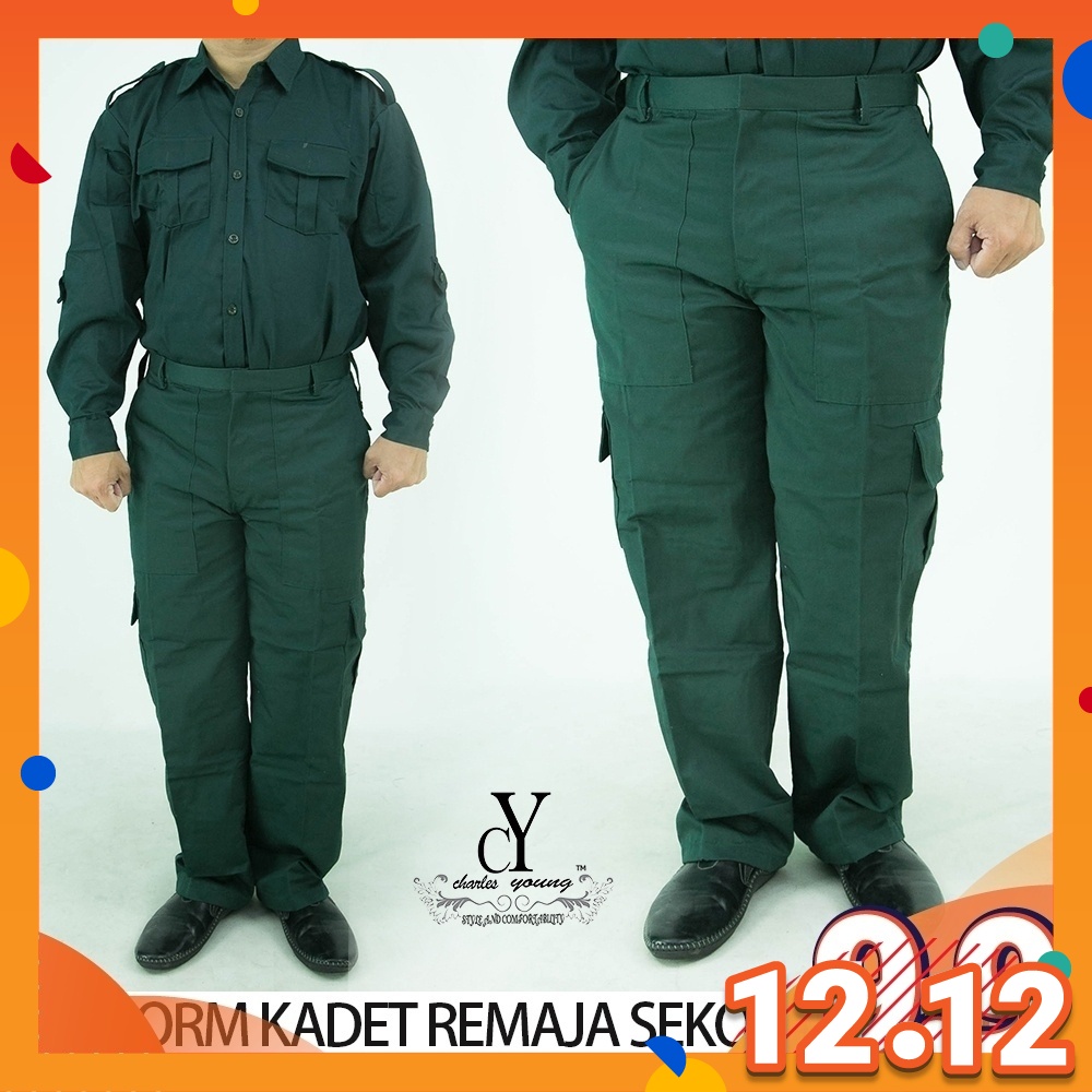 Cy 2907 School Uniform Tshirt Kadet Remaja Sekolah Seluar Uniform