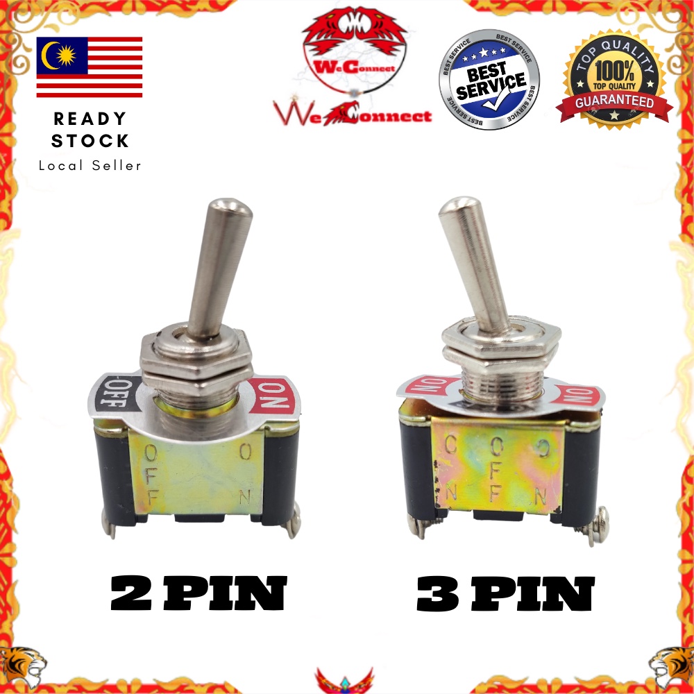 WeConnect Rocker Toggle On Off Switch 2 Pin 2 Ways/ 3Pin 3 Ways (ON/OFF ...