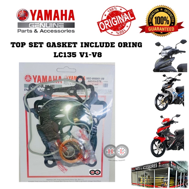 YAMAHA TOP SET GASKET LC135 V1V8 ORIGINAL (55DW000109) TOP SET