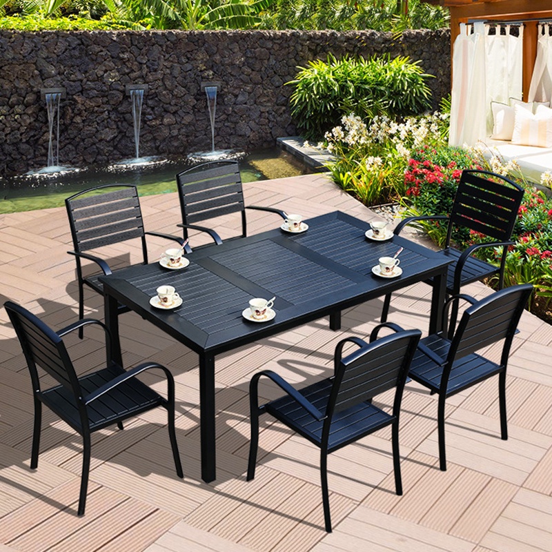 LAMOND Ready stock Outdoor Furniture Plastic Wooden Garden Set 4 6 Chairs Table For Balcony Patio Terrace Shopee Malaysia