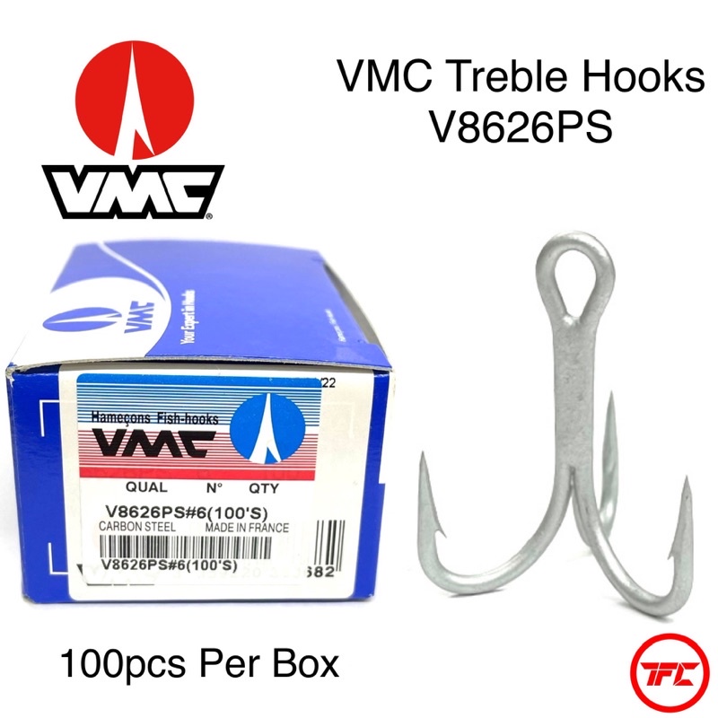 VMC Treble Hook 3X Strong V8626PS 100pcs Per Box