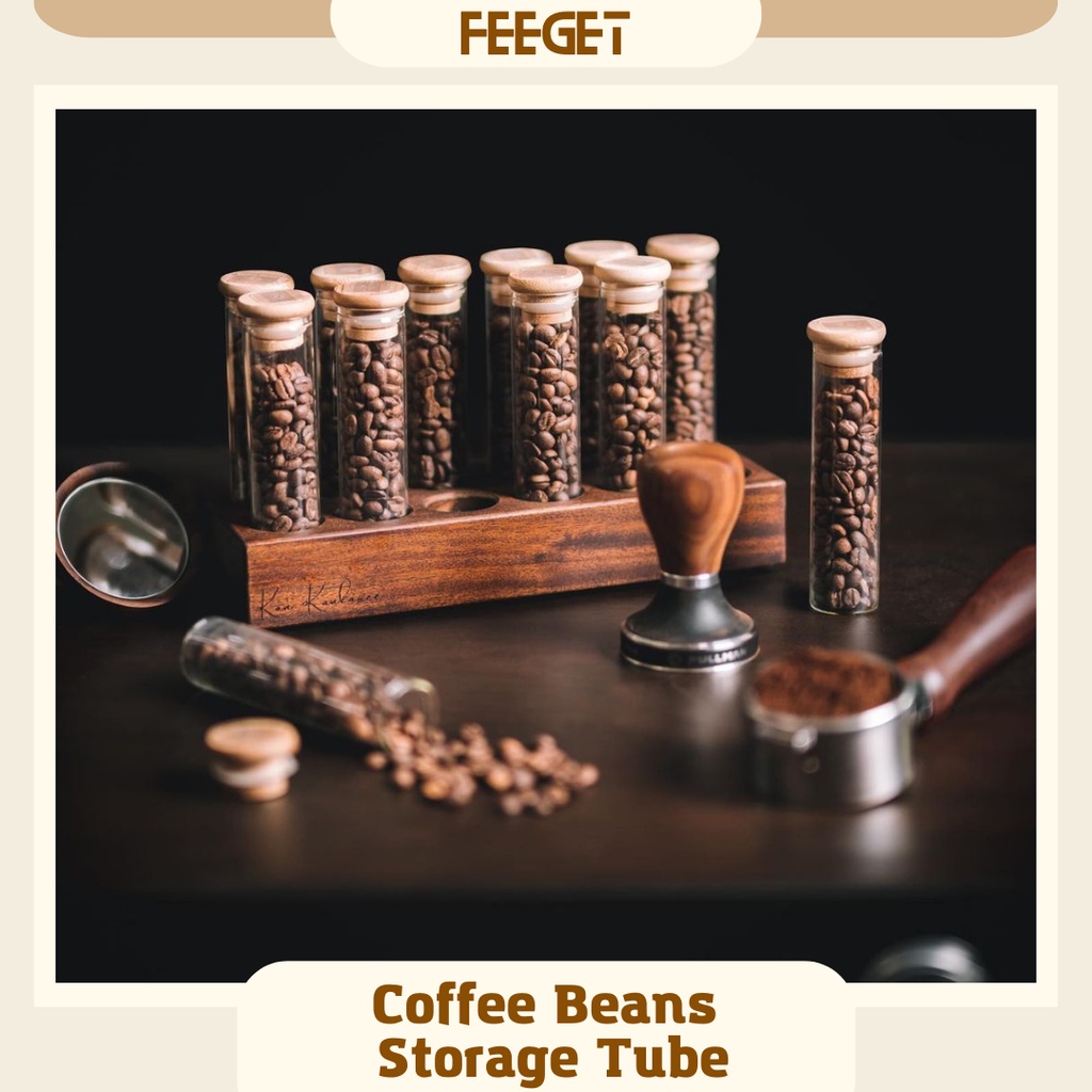 Single Dose Coffee Bean Cellar Storage Tubes 10 Pcs Dosing Glass