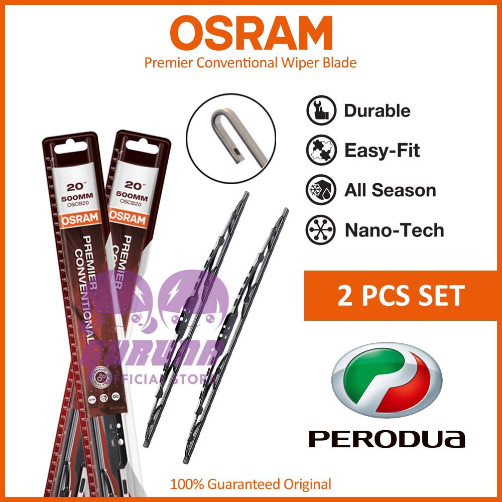 Osram Premier Conventional Wiper Blade Set for Perodua Alza Axia Kancil