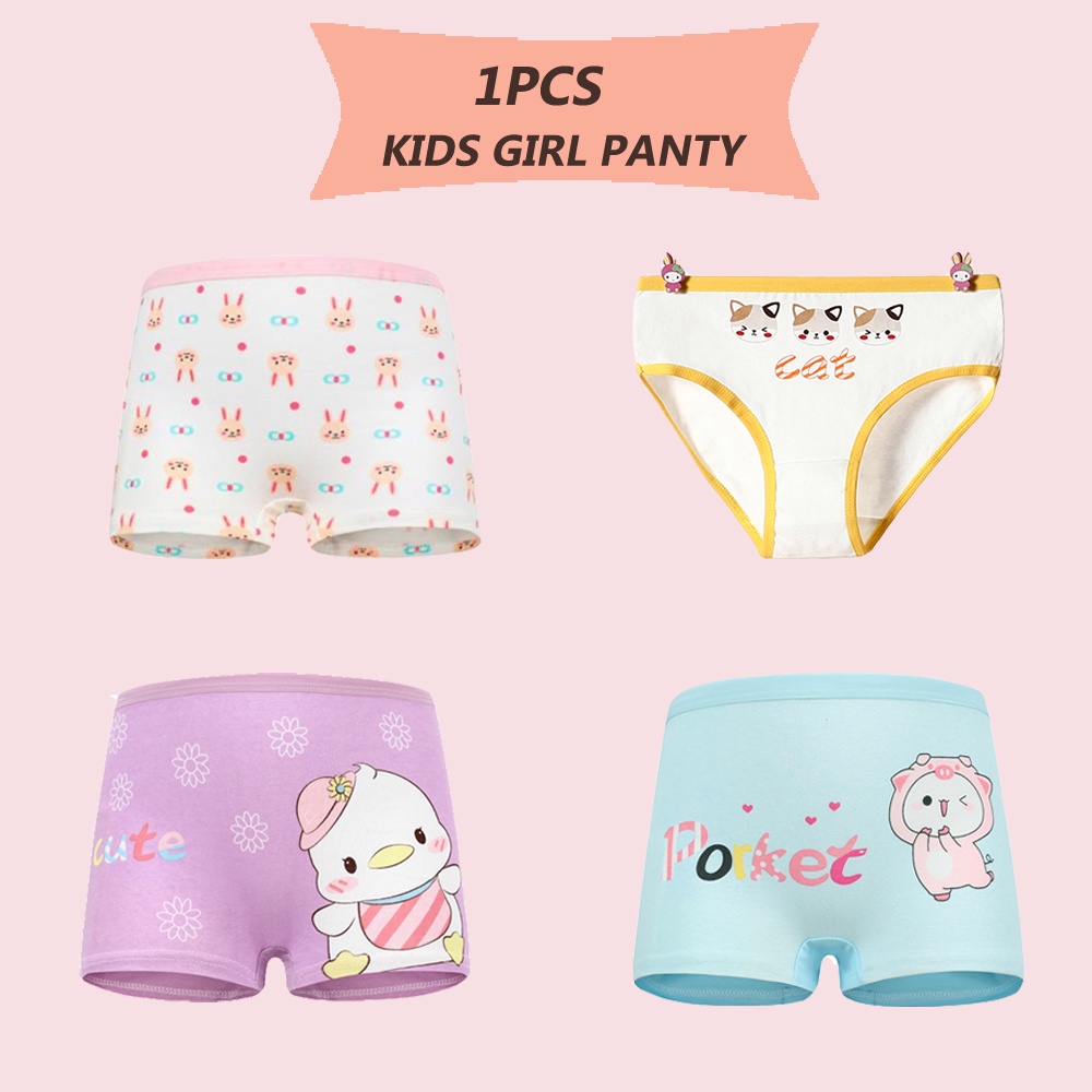 1 PCS Kids Girl Underwear Boxer Soft Cotton Baby Panty Cute Cartoon