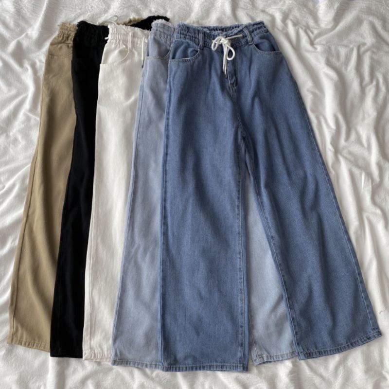 EVERLY PANTS | LOOSE PALAZZO DENIM PANTS | READY STOCK | Shopee Malaysia