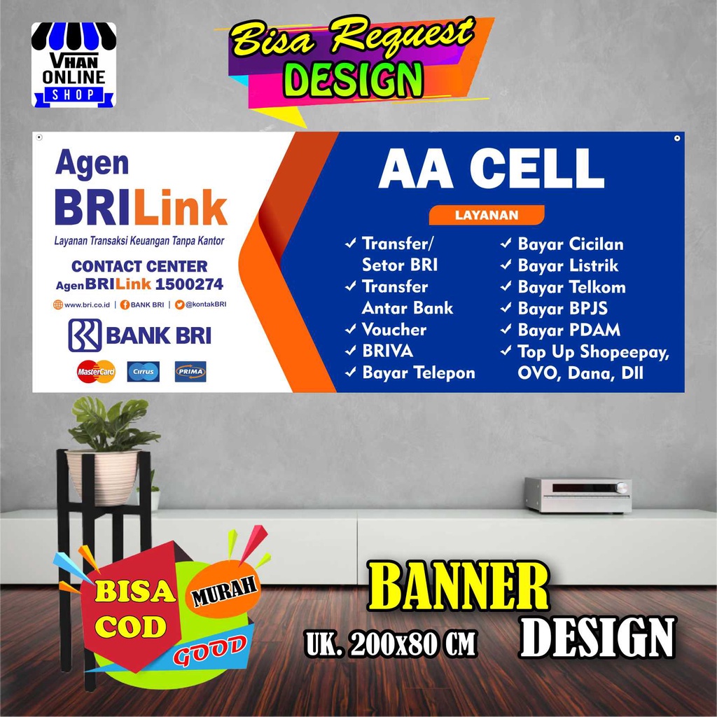 Print Bri Bank Agent Banner/Banner, Bri Counter, Good Agent Counter ...