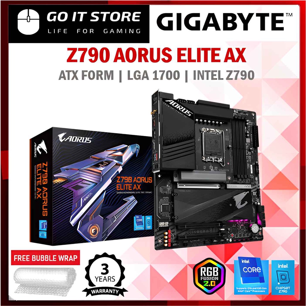 Gigabyte Z790 AORUS ELITE AX DDR5 ATX Gaming Motherboard | Shopee Malaysia