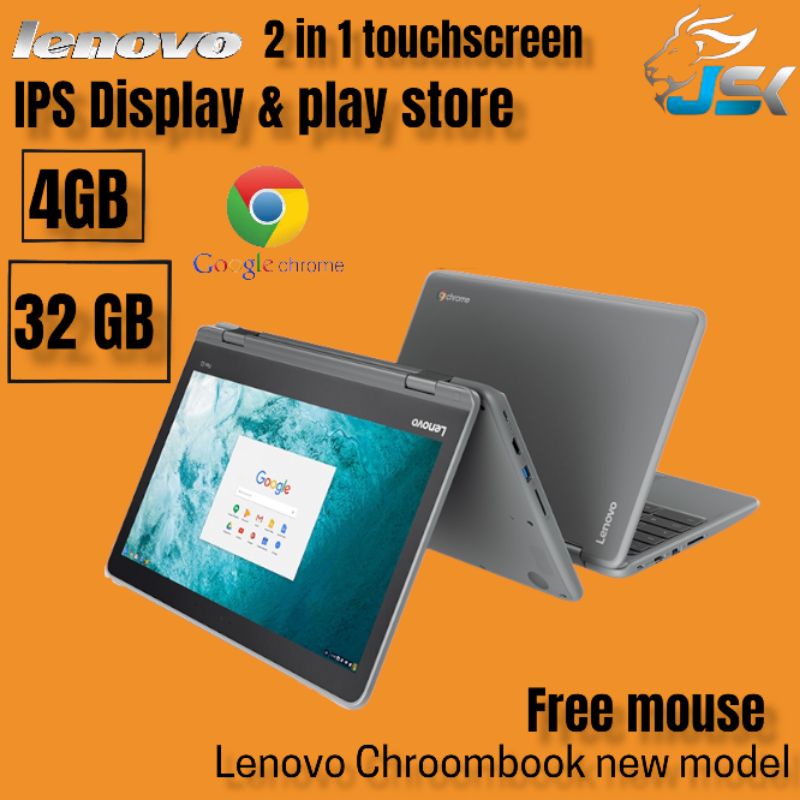 LAPTOP LENOVO CHROMEBOOK 300e BEST LAPTOP 32GB TOUCHSCREEN FOR SMALL