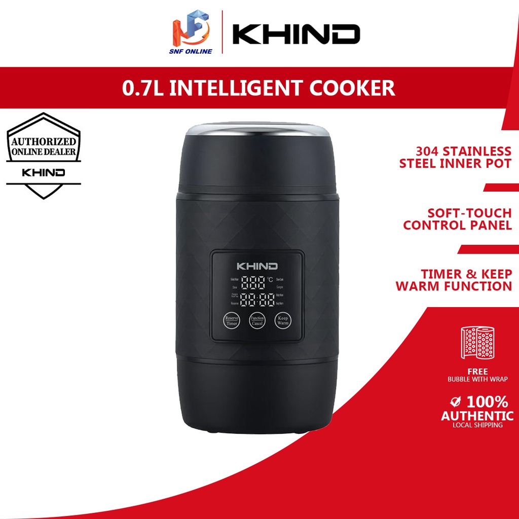 Khind Intelligent Cooker 0.7L MTK700 (BLACK) MTK700-BK | Shopee Malaysia