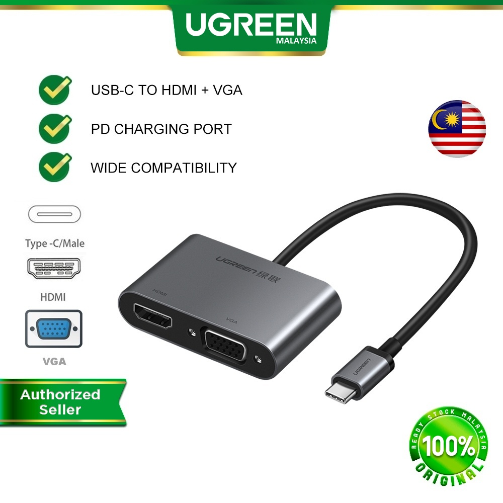 UGREEN USB C to HDMI 4K 30Hz VGA 1080 60Hz Adapter Cable Type C to HDMI