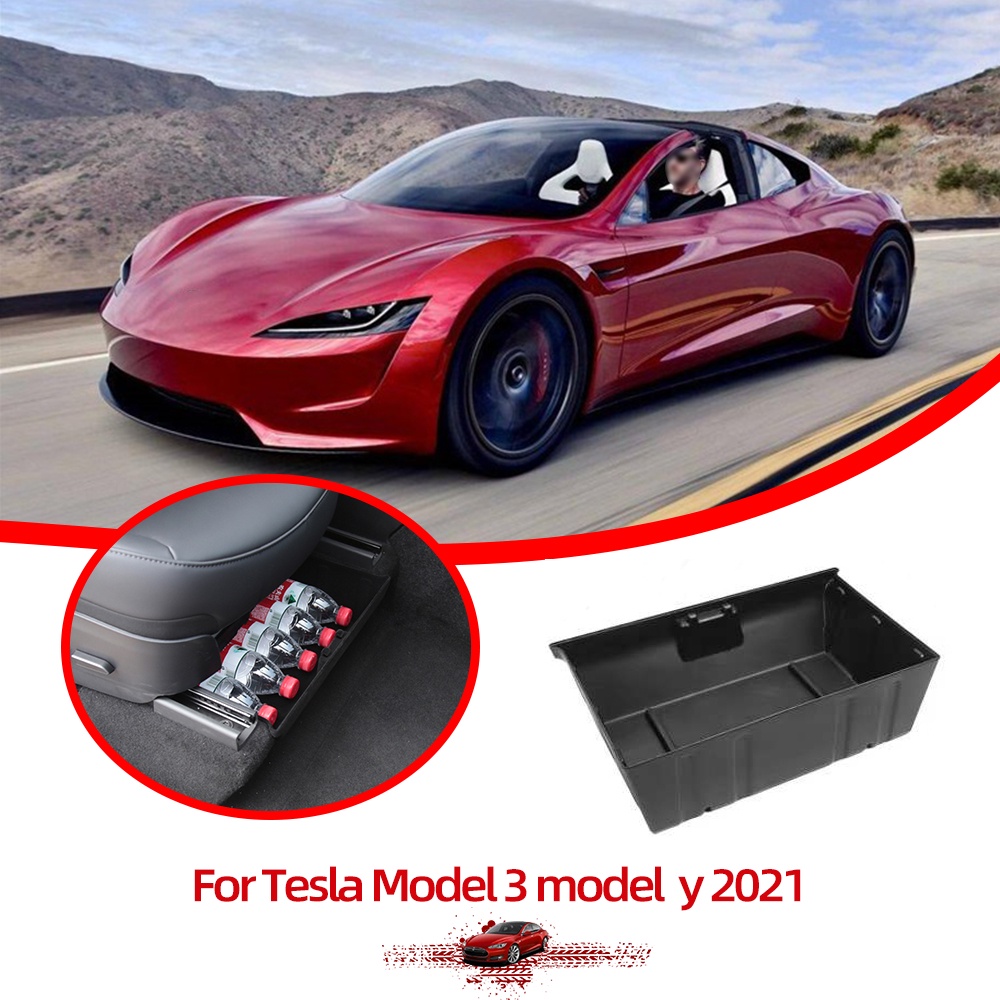 For Tesla Model Y Under Seat Storage Box High Capacity Box Containers Plastic Drawer Holder For