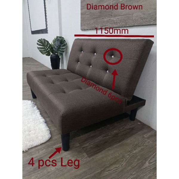 VC 168CM/140CM/115CM DIAMOND DURABLE FOLDABLE SOFA BED 2 IN 1 VELVET