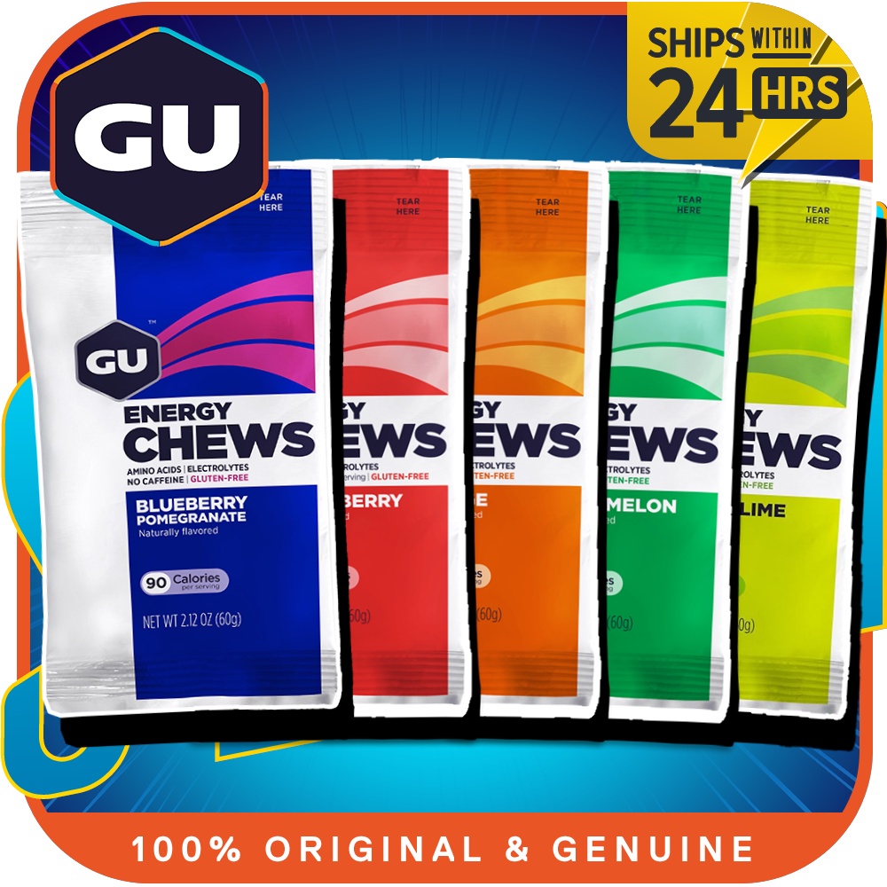 GU Energy Chews Gummies with Electrolytes Watermelon / Blueberry