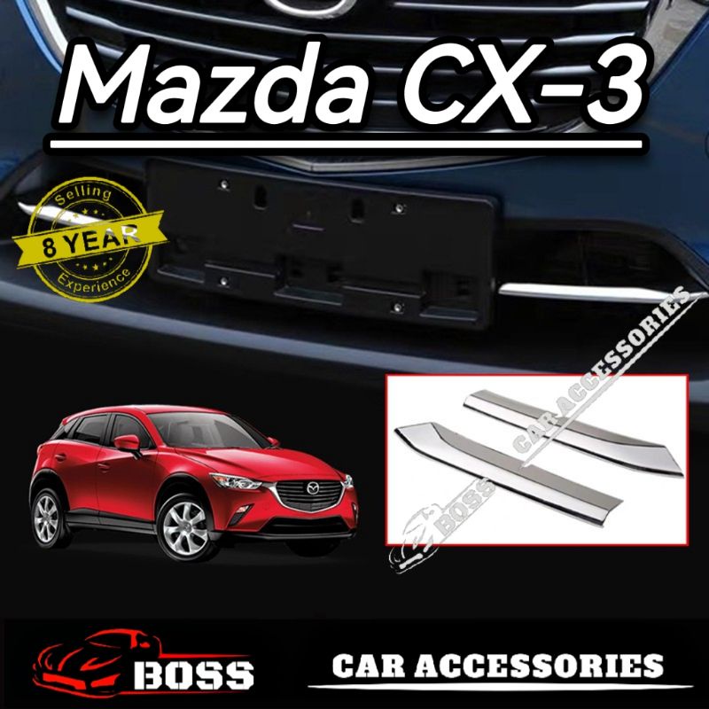 Mazda CX3 Front Lower Grill Cover Front Bumper Garnish Protection Cover Chrome Design Exterior