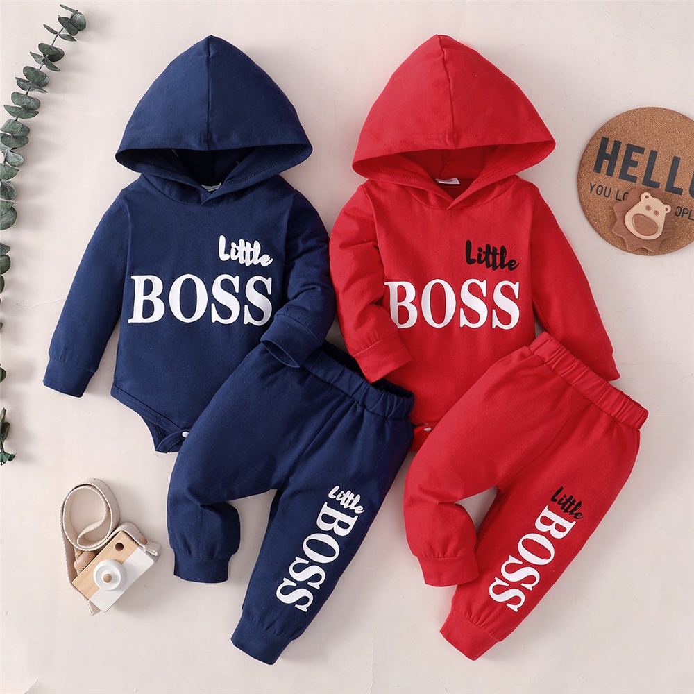 Baby Boy Hooded Dress In Blended Stuff 86 Print Red Color main image 1