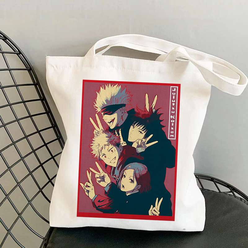 Jujutsu Kaisen Tote Handbag Anime Bag Shopping Gojo Saturo Graphic Bags ...