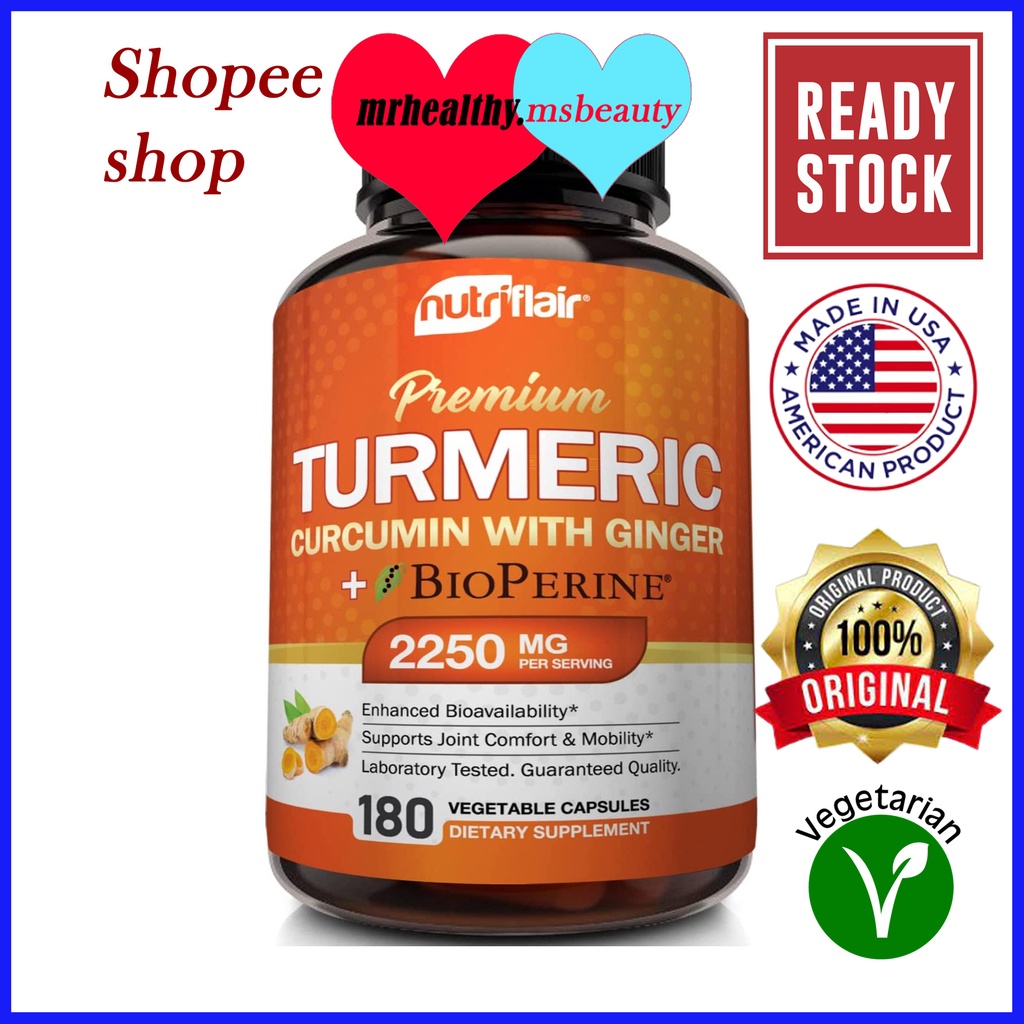 Nutriflair Turmeric Curcumin With Ginger And Bioperine Black Pepper Supplement Anti