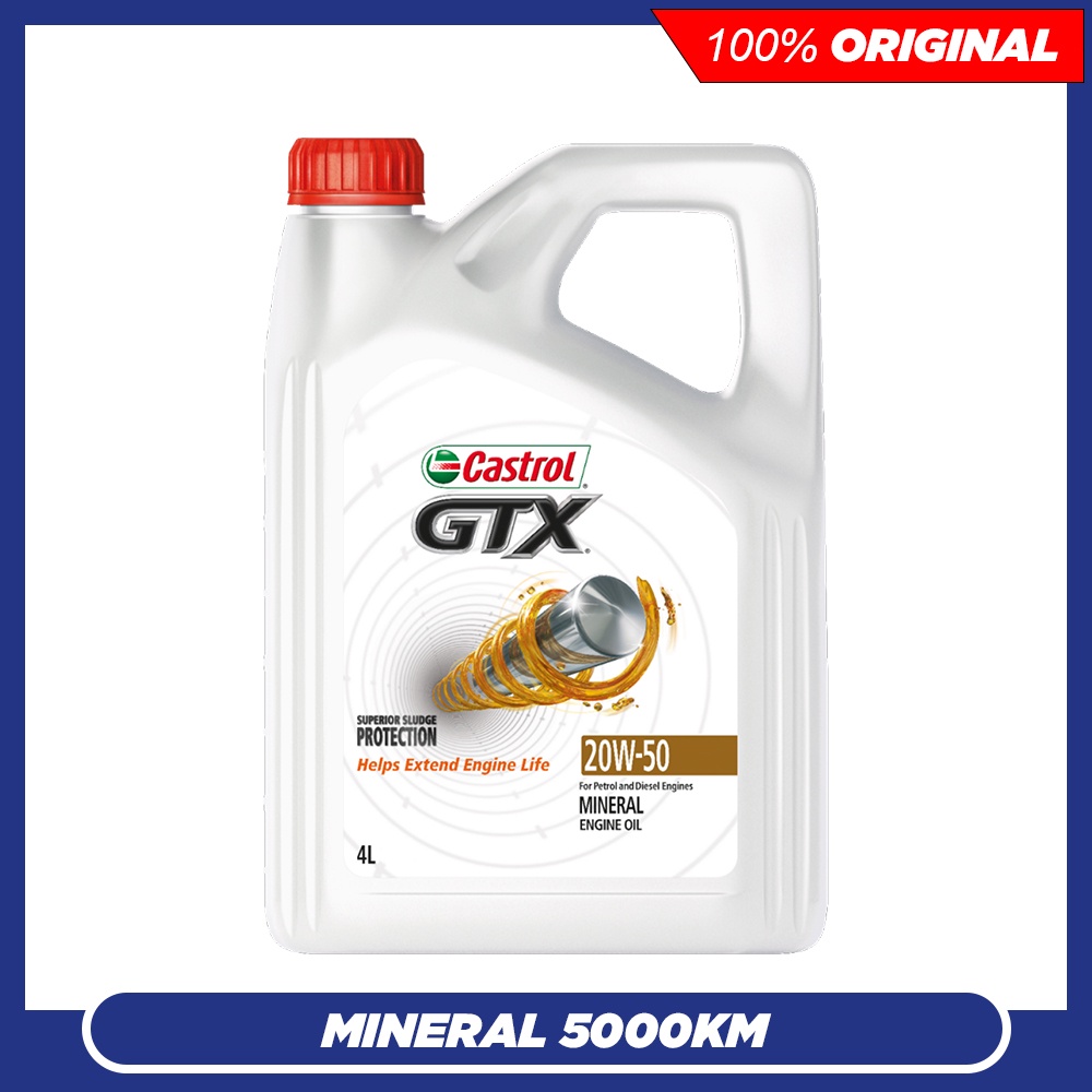 NEW PACKING 100 Original Castrol GTX 20W50 Engine Oil 4L 20W 50