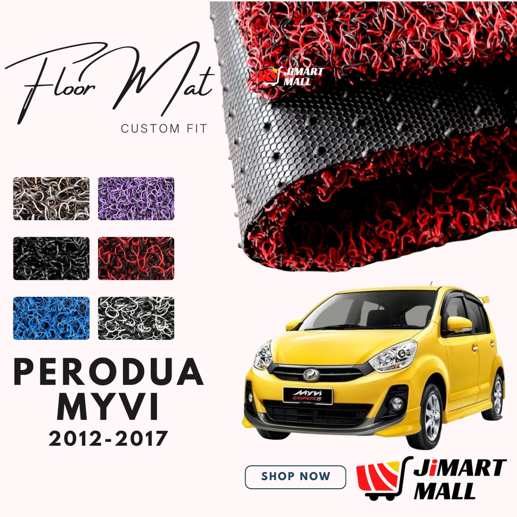 Perodua Myvi Customade Car Mat Car Carpet Coilmat Anti Slip Fit Pre Cut Floor Mat Maggi Carmat