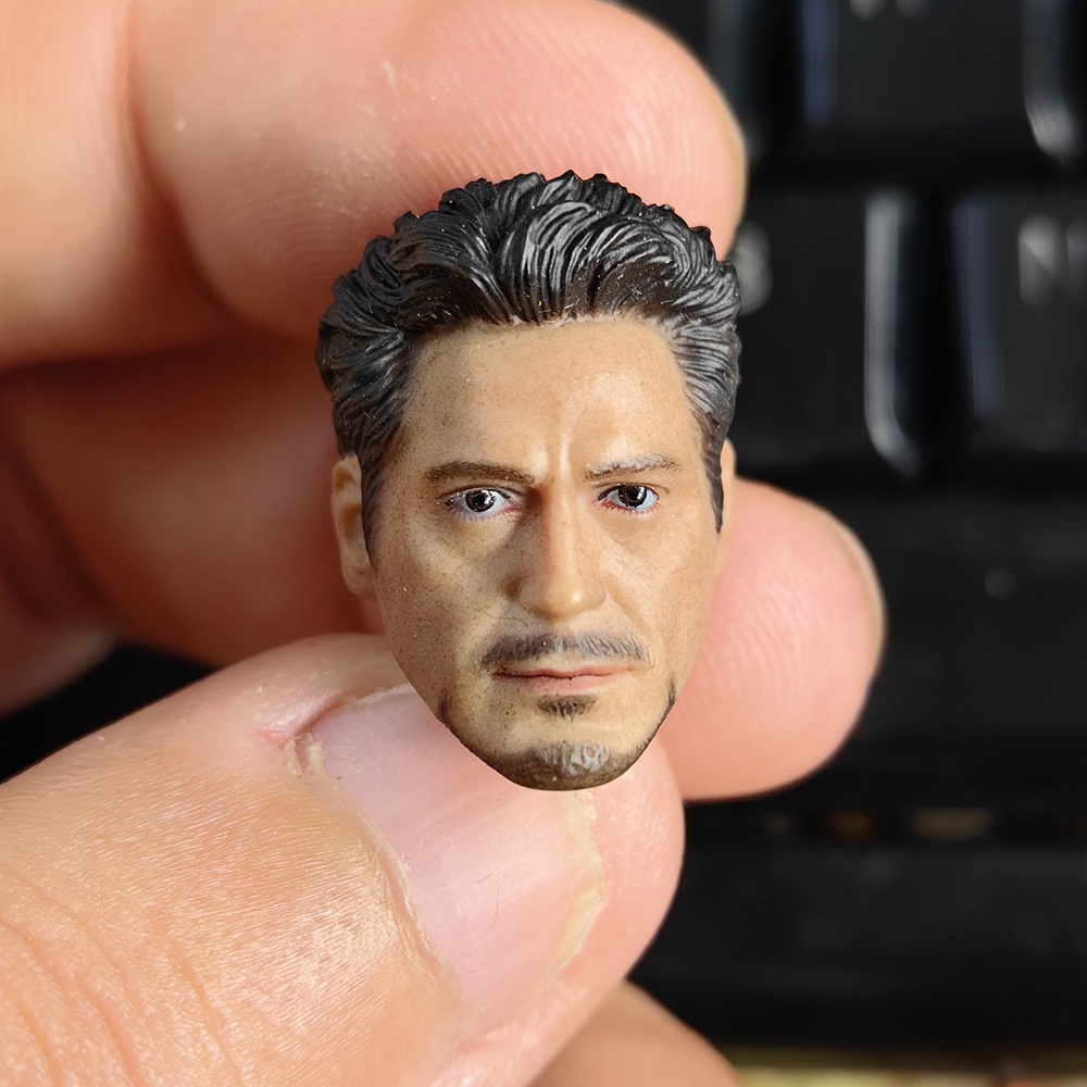 112 Scale Iron Man Head Sculpture Tony Stark Head Sculpt Fit 6