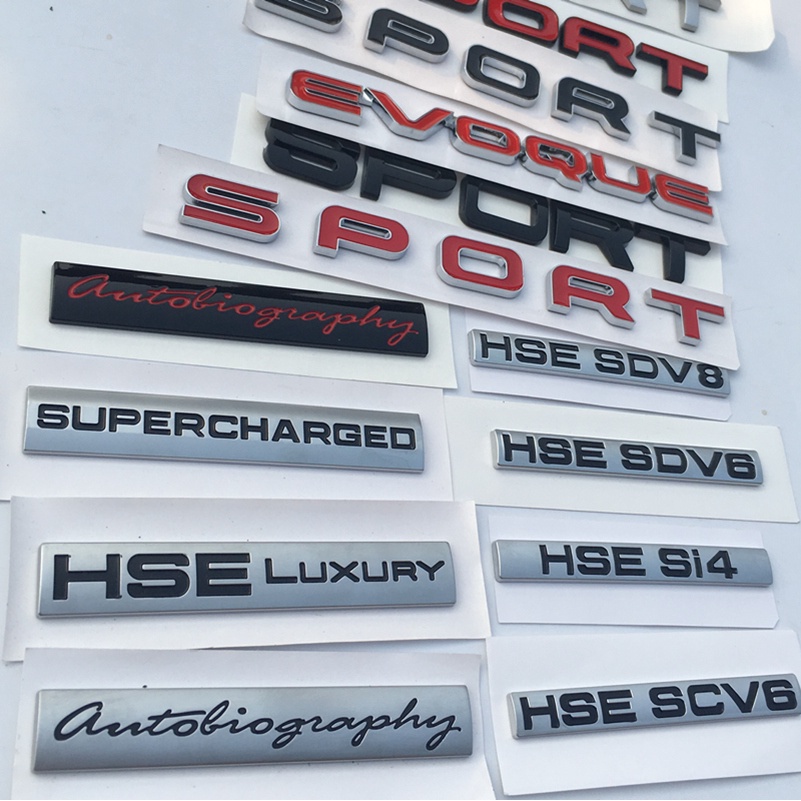 3D Metal SPORT Supercharged HSE LUXURY Si4 SDV6 SDV8 Emblem Car Trunk ...