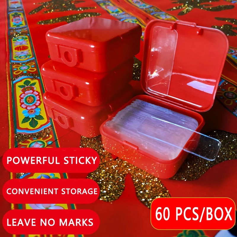 60Pcs/Set Double Sided Strong Adhesion Tapes Transparent Stickers Tape