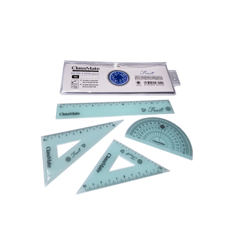 Classmate Ruler Set 4 Piece RS03FR (18cm) Shopee Malaysia