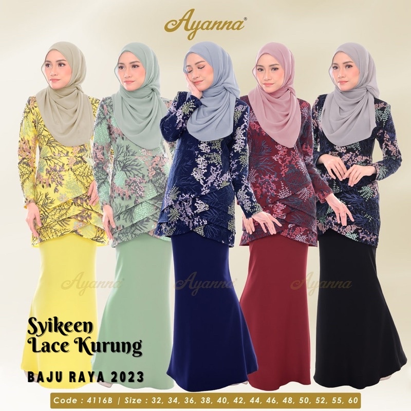 Syikeen 4116B - Baju Raya 2023. Baju Kurung. Sedondon Ibu Anak. Baju ...