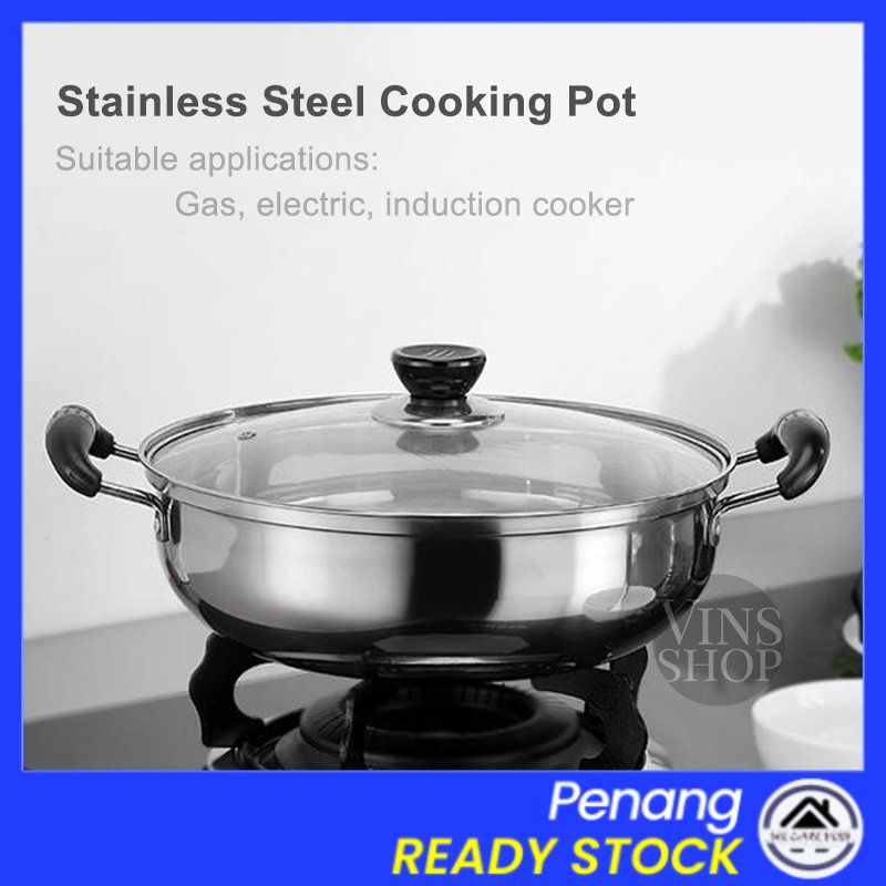 Wecareyou20 Stainless Steel Cooking Pot Periuk Pengukus Gas Periuk ...