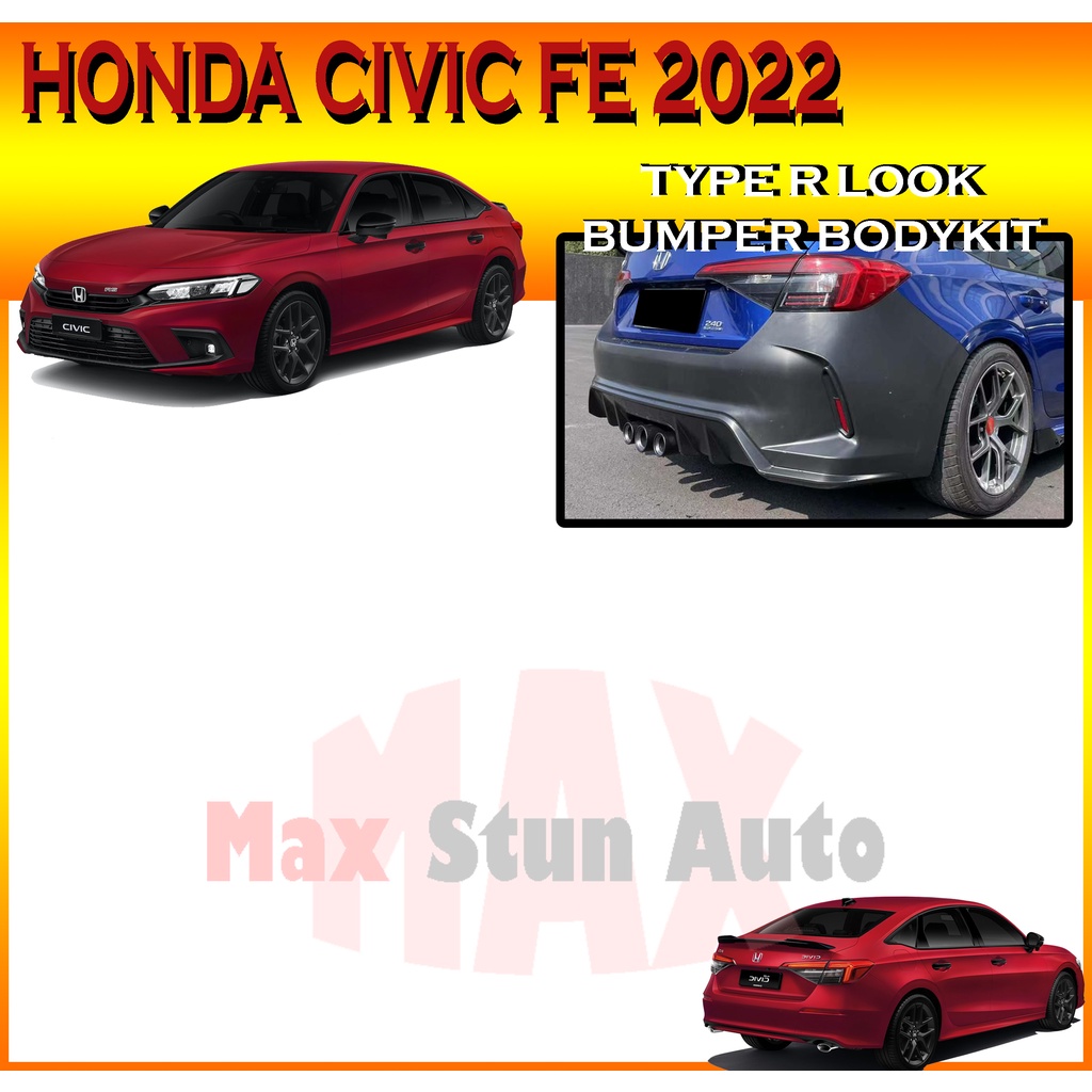 HONDA CIVIC FE 2022 11th GEN TYPE R STYLE PP BUMPER SET (TYPE-R) FRONT ...