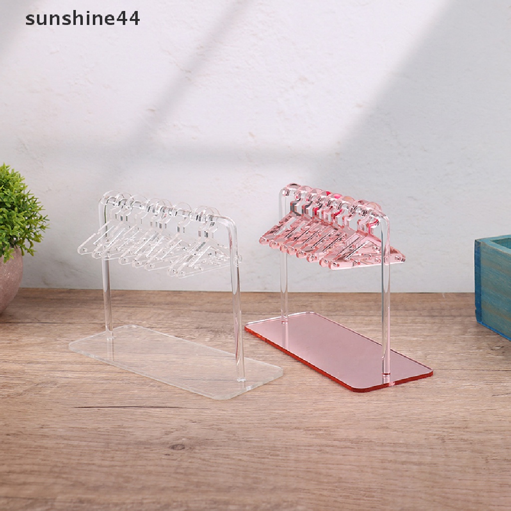 shine 1set Earring Show Case Acrylic Hanger Shape Tabletop Earring