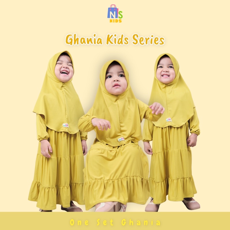 Best Selling!!! Set Gamis+Hijab For Girls Original Nskids/3 Layer Baby ...