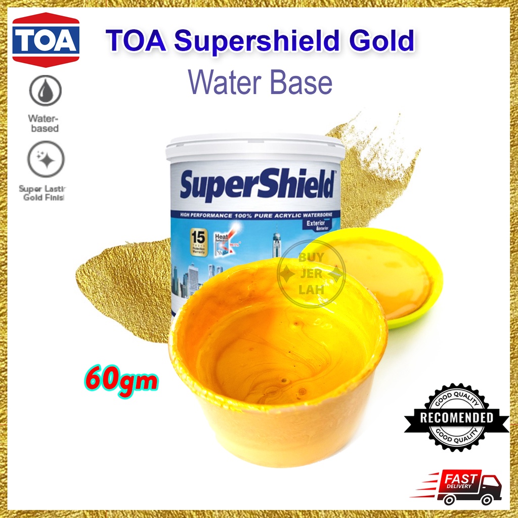 TOA Supershield Gold Paint For Metal Gate / Concrete Wall Cat Emas