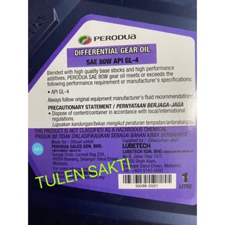 ORIGINAL PERODUA MANUAL GEAR OIL SAE 80W API GL-4 (1@Litre) | Shopee ...