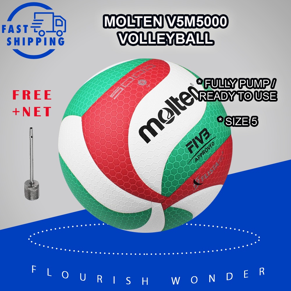 Molten Original V5m5000 ｜v5m4500 Size 5 Volleyball Ball Match Training Soft Pu Volleyball