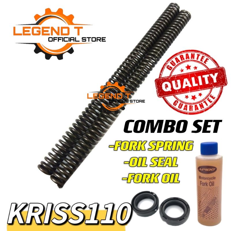 FORK SPRING KRISS 110 WITH FORK OIL, OIL SEAL COMBO SET KRISS110 ...